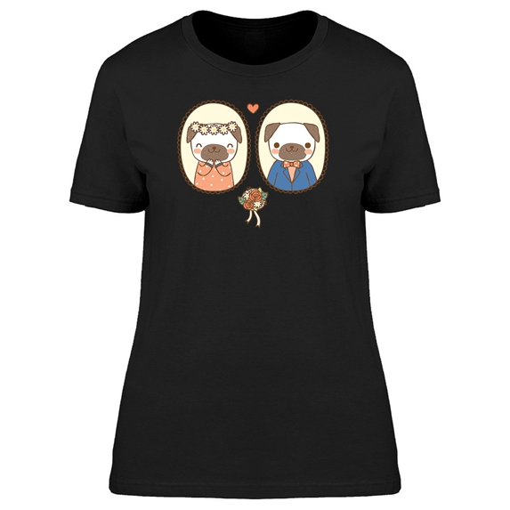 Cute Pug Dogs In Love Tee Women's -Image by Shutterstock