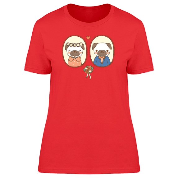 Cute Pug Dogs In Love Tee Women's -Image by Shutterstock