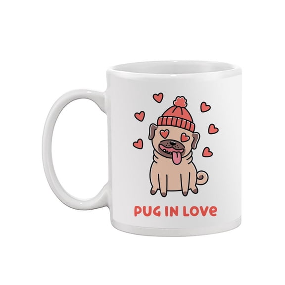 Cute Pug In Love. Mug  -Image by Shutterstock,