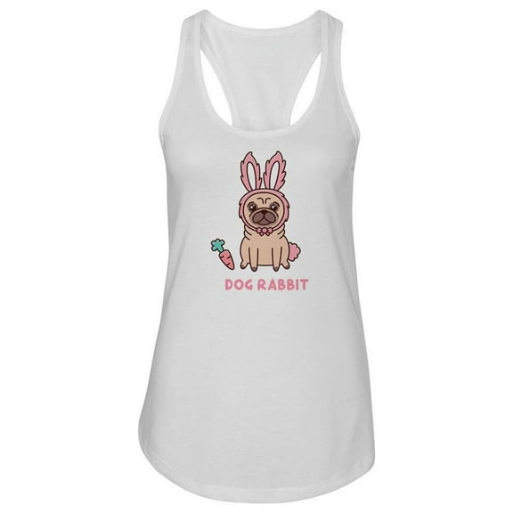 Cute Pug In Rabbit Costume Tank Women -Image by Shutterstock, Female Small