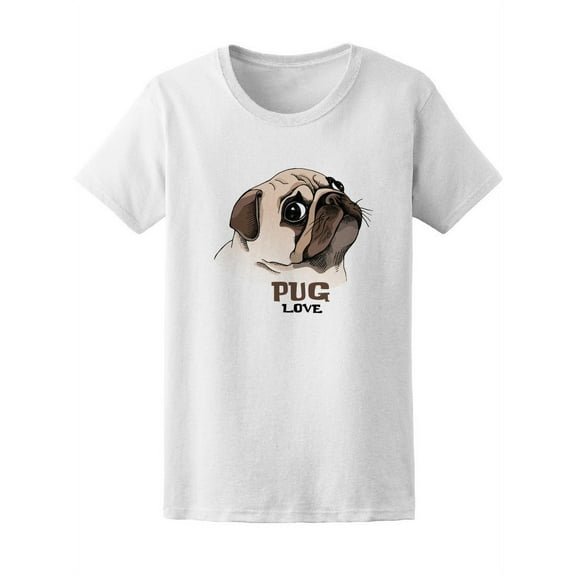 Cute Pug Love Graphic Tee Women's -Image by Shutterstock