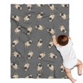 thumbnail image 1 of Cute Pug Puppies Blanket,Comfortable Soft Flannel Throw Blanket,All Season,Warm Lightweight Blankets for Sofa Bed Couch Living Room Chair,30"x40", 1 of 4
