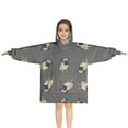 thumbnail image 1 of Cute Pug Puppies Blanket Hoodies for Kids 6-13YR Oversize Wearable Blanket Hoodies for Boys Girls Teens, 1 of 7