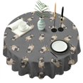 thumbnail image 1 of Cute Pug Puppies Round Tablecloth 60"x60",Wrinkle Wipeable Table Cloth for Kitchen Dining Room Picnic Patio Party, 1 of 6