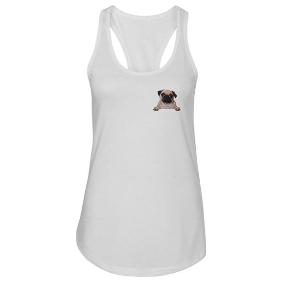 Cute Pug Racerback Tank Women -Image by Shutterstock, Female Small