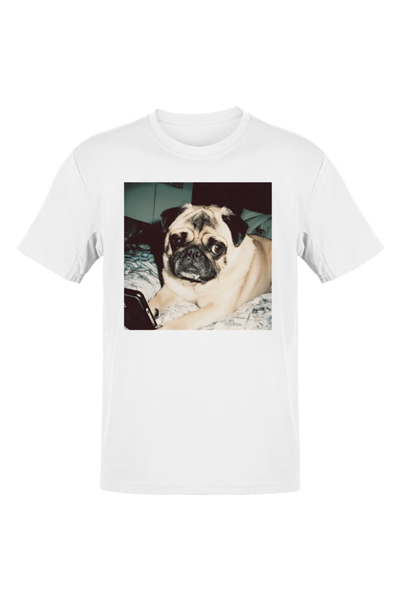 Cute Pug Relaxing Weird Animals Men's White T-shirt