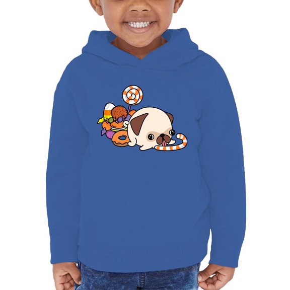 Cute Pug W Candies Hoodie Toddler -Image by Shutterstock, 4 Toddler