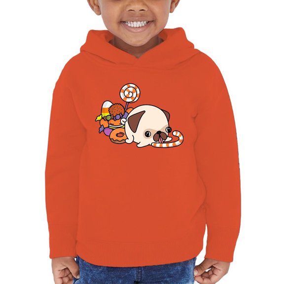 Cute Pug W Candies Hoodie Toddler -Image by Shutterstock,  5 Toddler