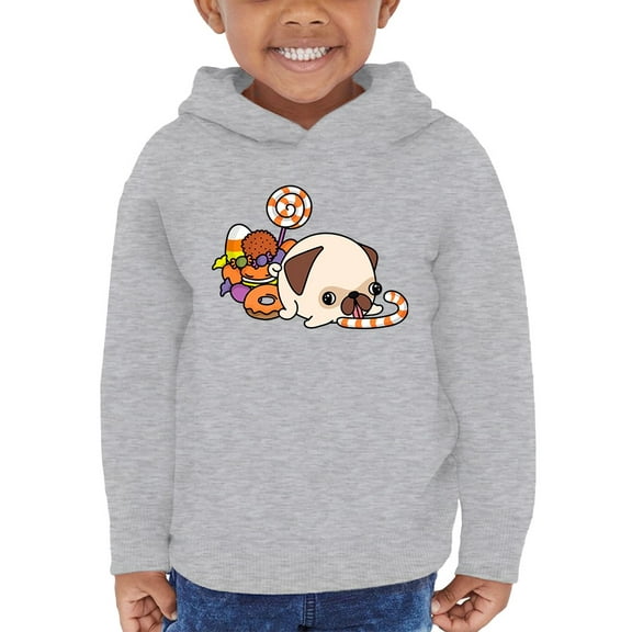 Cute Pug W Candies Hoodie Toddler -Image by Shutterstock, 5 Toddler