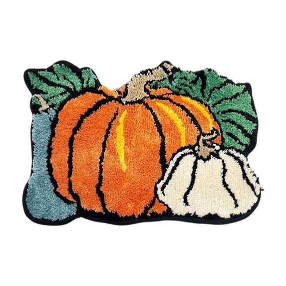 Cute Pumpkin Door Mats for Halloween and Thanksgiving, Fall Soft Non-Slip Decorative Rugs for Front Door Bedroom Kitchen