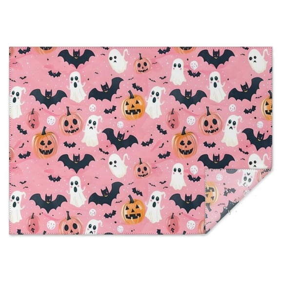 Cute Pumpkin Ghost Halloween Pattern Rectangle Tablecloth 60"x84",Waterproof Polyester Rectangle Table Cloth, Wipeable Spillproof Polyester Tablecloth for Dining, Camping, Indoor and Outdoor