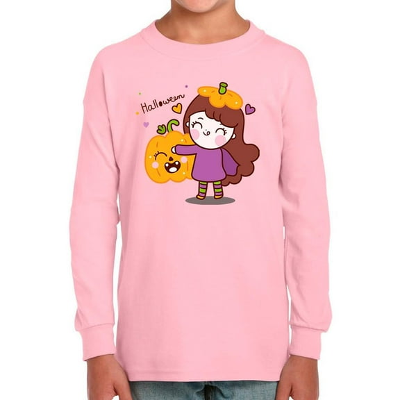 Cute Pumpkin Girl Long Sleeve Toddler -Image by Shutterstock,  4 Toddler