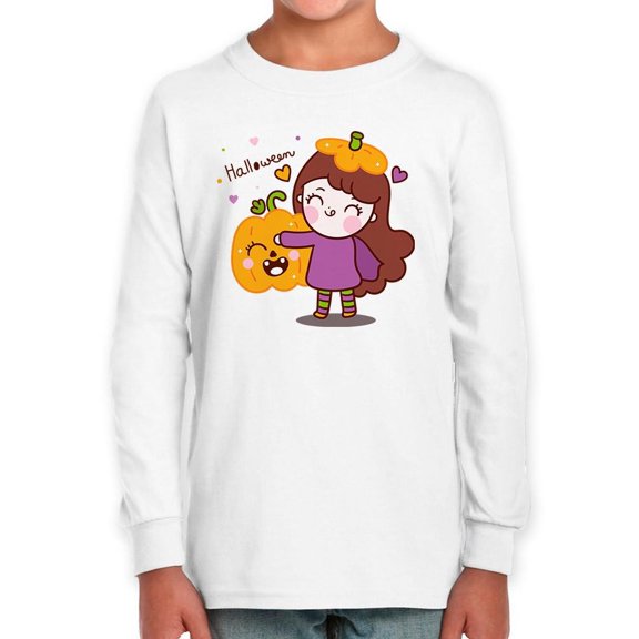 Cute Pumpkin Girl Long Sleeve Toddler -Image by Shutterstock, 5 Toddler