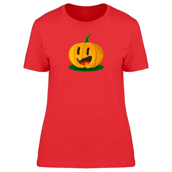 Cute Pumpkin Halloween Cartoon T-Shirt Women -Image by Shutterstock, Female Large
