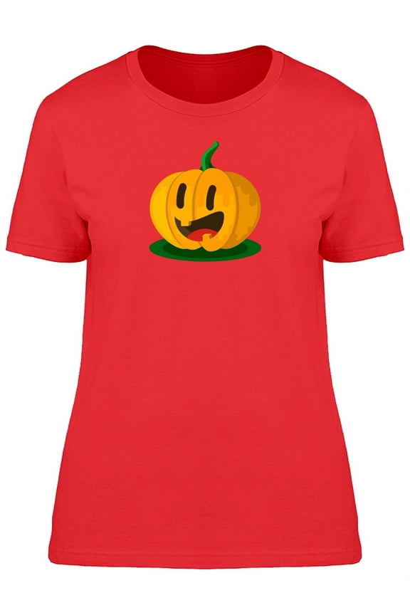 Cute Pumpkin Halloween Cartoon T-Shirt Women -Image by Shutterstock, Female Large