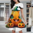 thumbnail image 1 of Cute Pumpkin Halloween Decor Women's Classic Swing Skater Dress Casual Work Party Cocktail Dresses, 1 of 6
