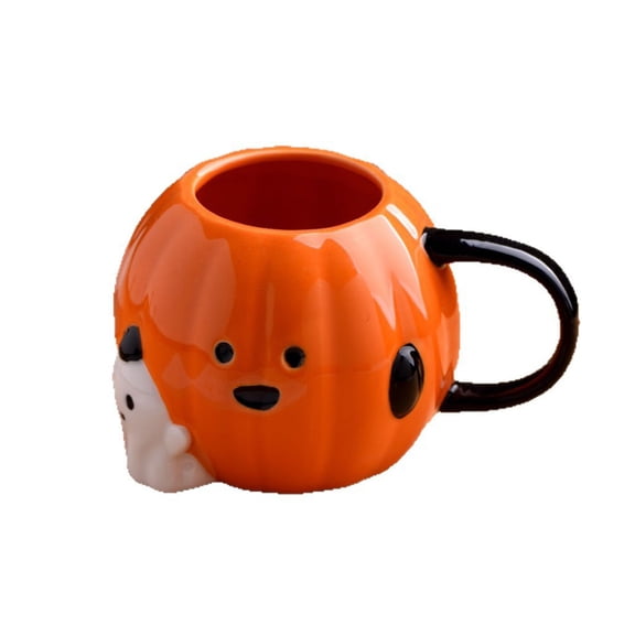 Cute Pumpkin Mug Funny Pumpkin Ceramic Cup Ghost Pumpkin Water Cup Spooky Scary Autumn Fall Harvest Coffee Hot Tea Cocoa Whimsical Home Kitchen Cup Festive Microwave Safe Hand Wash