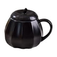 thumbnail image 1 of Cute Pumpkin Shaped Ceramic Coffee Mug with Lid and Handle, Heat Resistant Autumn Tea Cup for Home Office, Creative Fall Halloween Thanksgiving Gift for Women Men 5.7x4Inch, 1 of 5