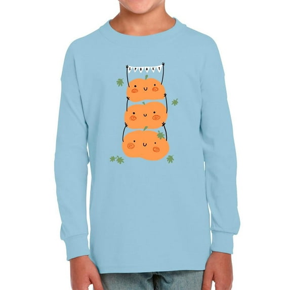 Cute Pumpkin Stack Long Sleeve Toddler - Toddler Long Sleeve Tee