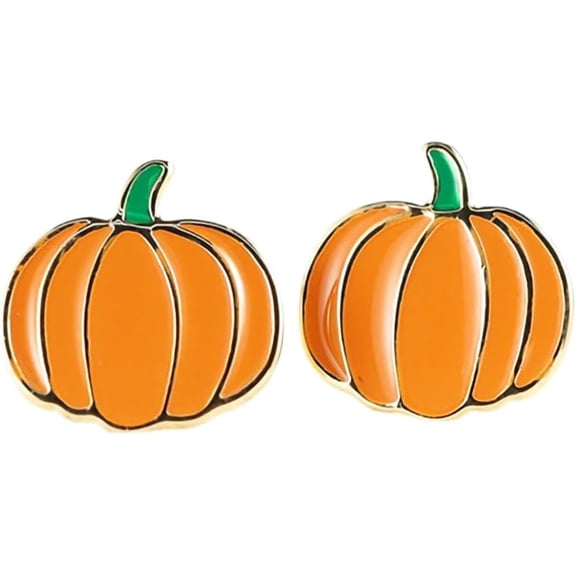 Cute Pumpkin Stud Earrings Sterling Silver Post Gold Plated Pumpkin Earrings Chic Piercing Tragus Halloween Party Jewelry Birthday Xmas Thanksgiving Gift Fall Earrings for Women Daughter Girlfriend