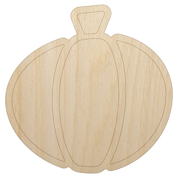 Cute Pumpkin Wood Shape Unfinished Piece Cutout Craft DIY Projects - 6.25 Inch Size - 1/4 Inch Thick