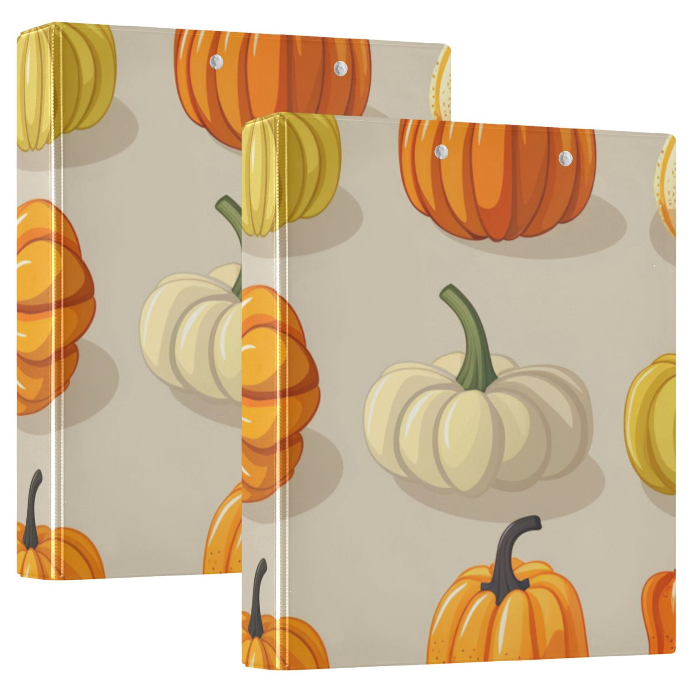 Cute Pumpkins 3 Ring Binders 1.5 inch Hardcover File Folders with Interior Pockets A4 Size Organizer for School Office Hospital