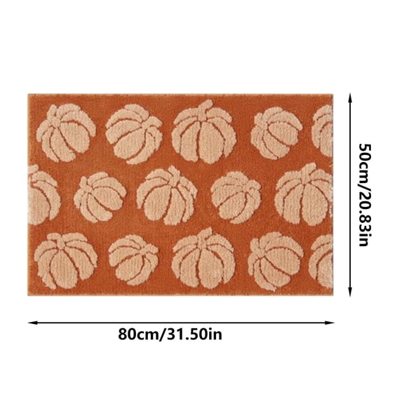 Cute Pumpkins Bathroom Rugs Non Washable Boho Fall Bath Mat Shaggy Absorbent Rustic Farmhouse Country Area Rugs for Bathroom Kitchen Entryway Autumn Decor Machine Washable