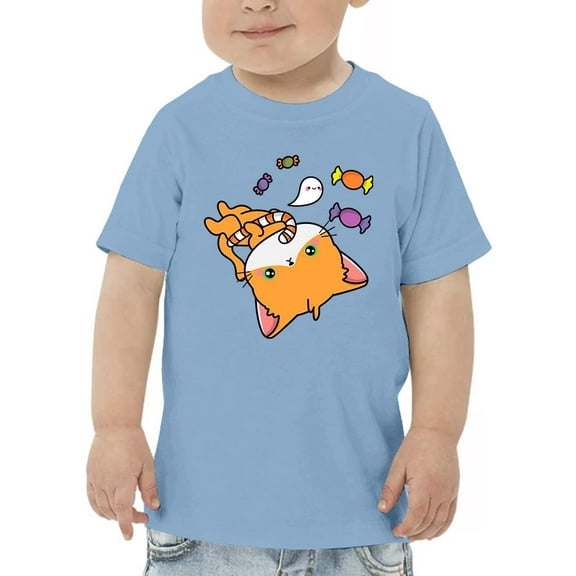 Cute Pumpkitty And Candy T-Shirt Toddler -Image by Shutterstock, 5 Toddler