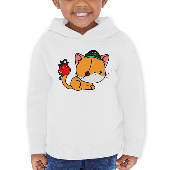 Cute Pumpkitty Pirate Costume Hoodie Toddler - Toddler Hoodie, White