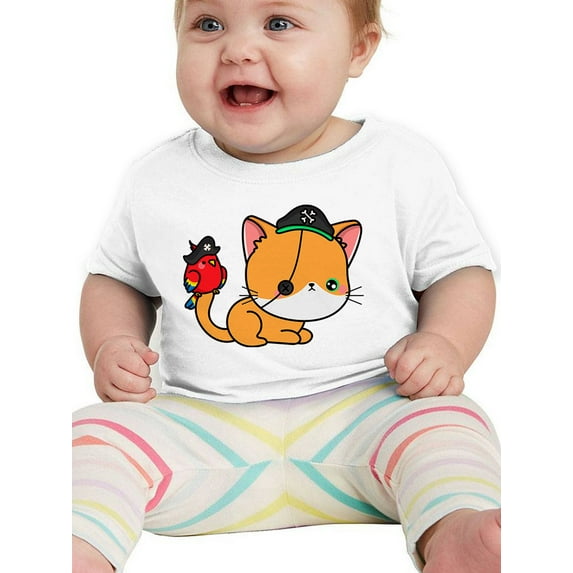 Cute Pumpkitty W Pirate Costume. T-Shirt Infant -Image by Shutterstock, 12 Months
