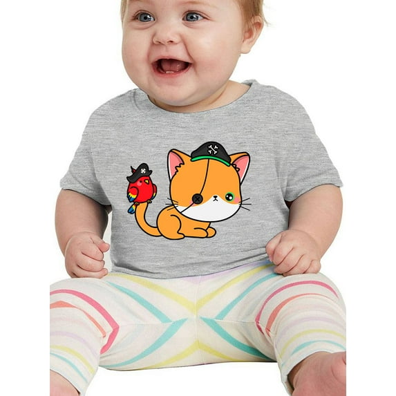 Cute Pumpkitty W Pirate Costume. T-Shirt Infant -Image by Shutterstock, 12 Months