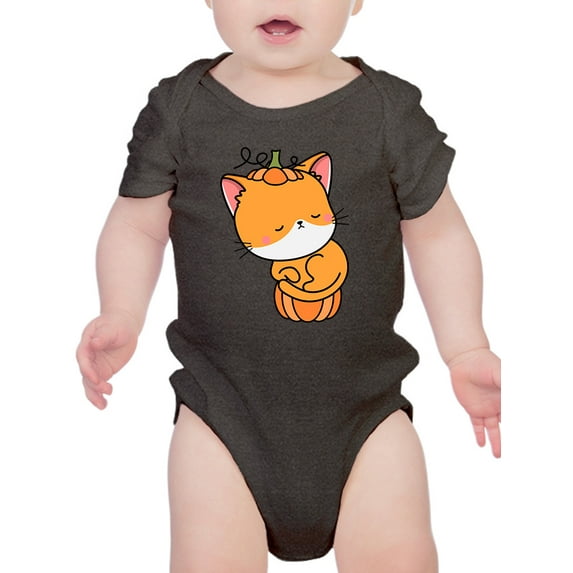 Cute Pumpkitty W Pumpkin Costume Bodysuit Infant -Image by Shutterstock, Newborn