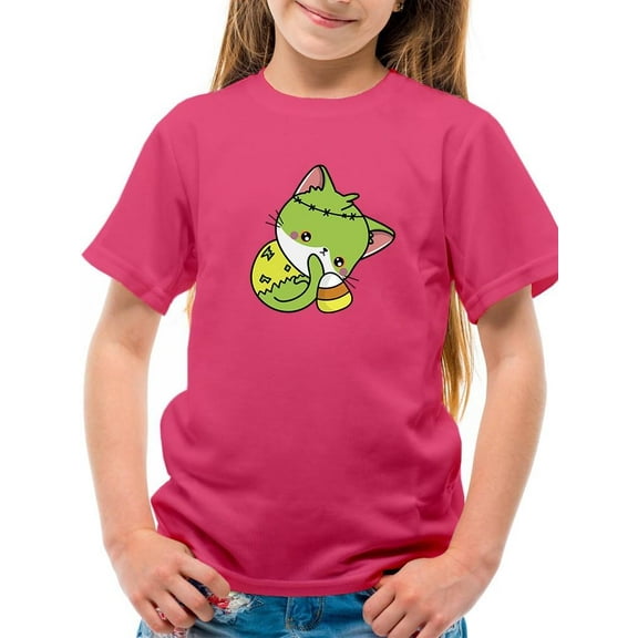 Cute Pumpkitty Zombie Costume T-Shirt Juniors -Image by Shutterstock, Small