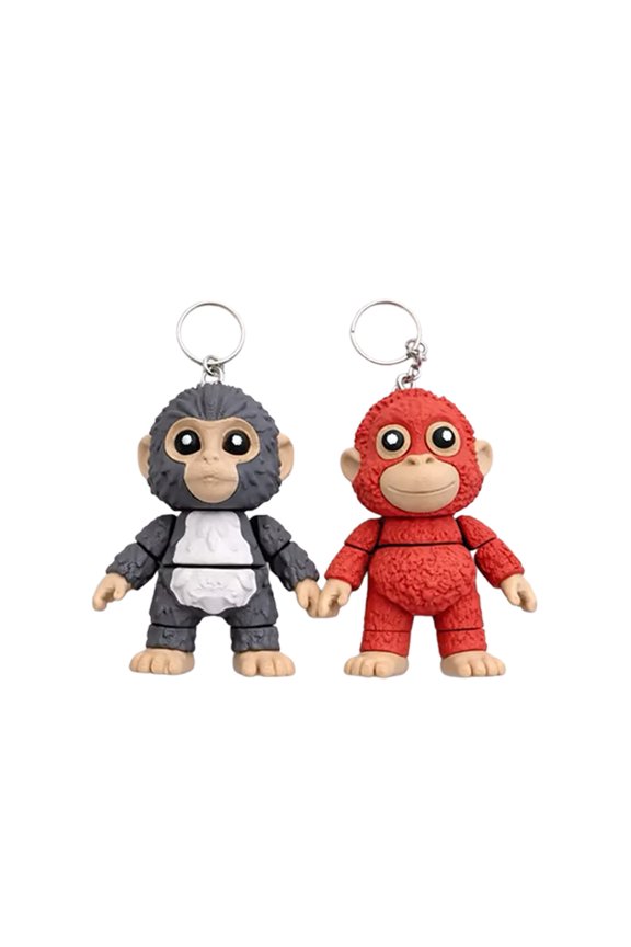 Cute Punch Monkey Keychain for Accessories Bag Acrylic Monkey Keyring Pendant Decoration for Handbag Backpack Car