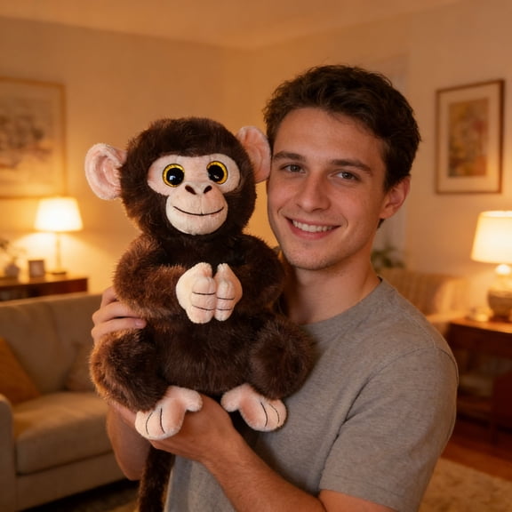 Cute Punch Plush, Punch the Monke Plush, Gift for Animal Lovers Mother's Day Christmas Monkey (B)