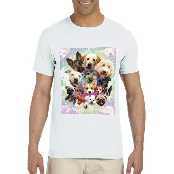 Cute Puppies and Dogs Pop Art Collage Mens Shirt Puppies Galore Tee