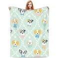 thumbnail image 1 of Cute Puppy Blanket Gifts for Puppy Lover Warm Flannel Plush Funny Dogs Blanket Pet Throw Blanket Puppies Gifts for Kids Adults 80"x 60" Couch Sofa Couch Living Room Bed Camping Travel Blue Decor, 1 of 6