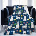 Cute Puppy Blankets West Highland Terrier Dog Flannel Throw Blanket
