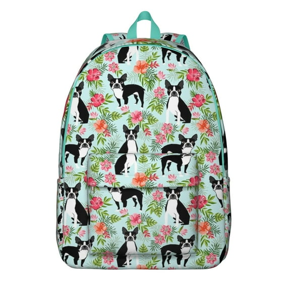 Cute Puppy Cartoon Backpack, Lightweight and Durable School Bag with Vintage Dog Illustration and Paw Print