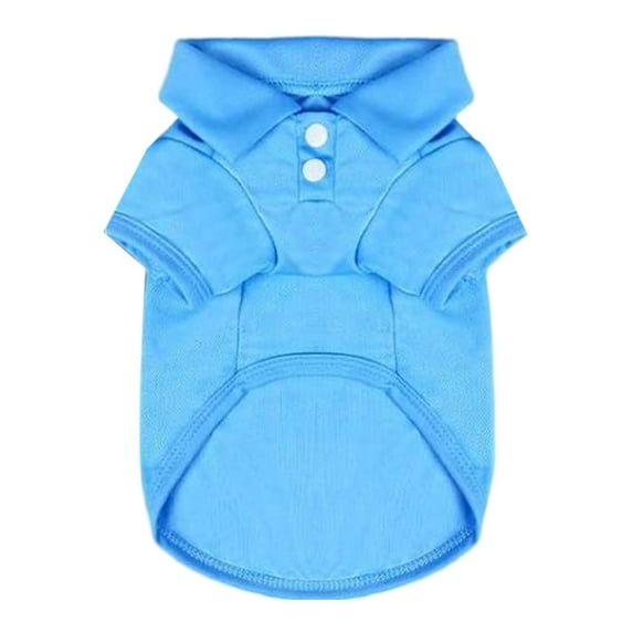 Cute Puppy Cat Dog Polo Shirt T-Shirt Solid Breathable Clothes Apparel for Small Pet And Medium Sized Dogs And Cats (Blue, XL)