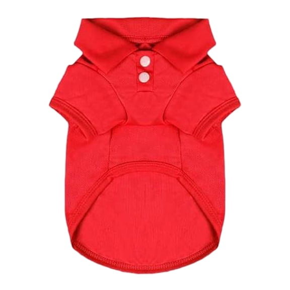 Cute Puppy Cat Dog Polo Shirt T-Shirt Solid Breathable Clothes Apparel for Small Pet And Medium Sized Dogs And Cats (Red, S)
