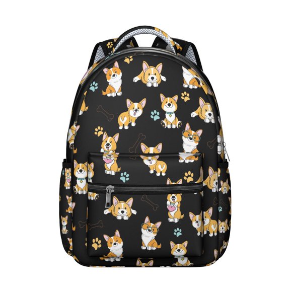 "Cute Puppy Design Backpack - Durable & Functional for Work & Study, Water-Resistant Fabric, Ideal Gift for Pup Lovers"