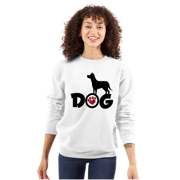 Cute Puppy Dog Animal Paw Print Women Crewneck Sweatshirt Brisco Brands X