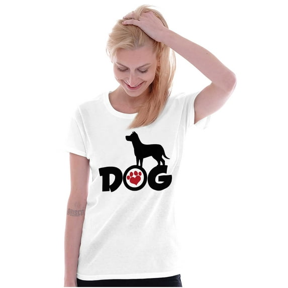 Cute Puppy Dog Animal Paw Print Womens Slim Fit Graphic Tee Brisco Brands X