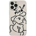 thumbnail image 1 of Cute Puppy Dog Pig Line Drawing Letters Soft  for iPhone Case (White,iPhone 15), 1 of 6