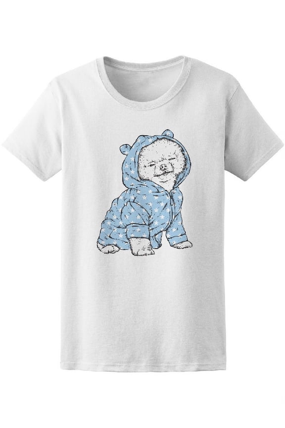 Cute Puppy Dog Wearing Pijamas T-Shirt Women -Image by Shutterstock, Female Large