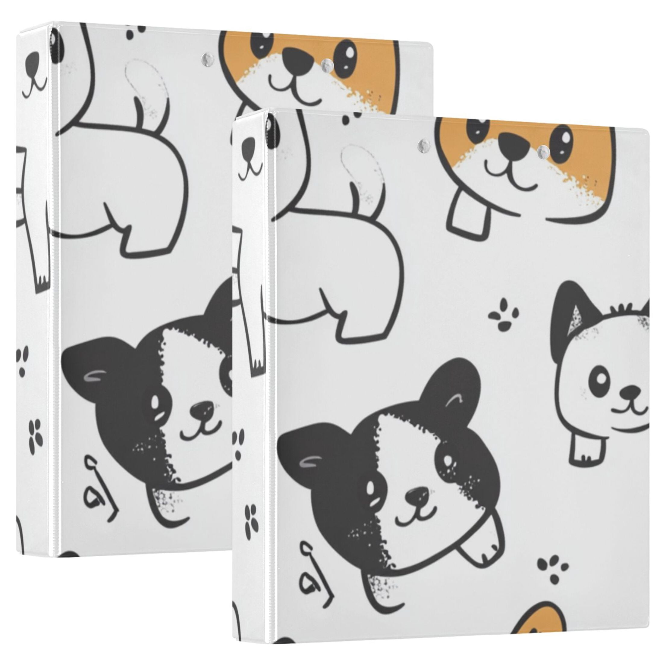 Cute Puppy Dogs 3 Ring Binders 1.5 inch Hardcover File Folders with Interior Pockets A4 Size Organizer for School Office Hospital