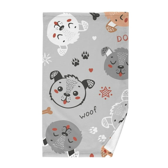 Cute Puppy Dogs Cotton Face Towels Absorbent Hand Towel Soft Bathroom Towel for Kitchen Hotel Decoration