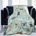 thumbnail image 1 of Cute Puppy Dogs Throw Blanket Ultra Soft Warm All Season Animals Decorative Fleece Blankets for Bed Chair Car Sofa Couch Bedroom 60" X 50", 1 of 6