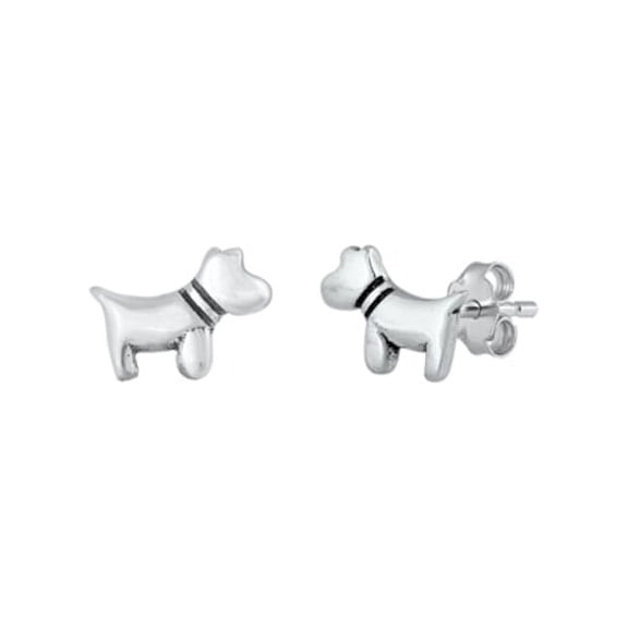 Cute Puppy Earrings, Sterling Silver 925, Jewelry With Box